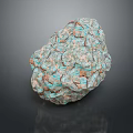 Natural Wood Stone Featuring Turquoise Brown Rough Surface And Unique Decorative Texture 3d model