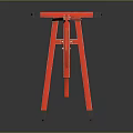 Red Heavy Duty Utility Vehicle With Hydraulic Crane Arm And Mobile Steel Wheels
