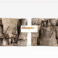 Natural Stone and Wood Textured Surfaces with Rough Structural Design Elements 3d model