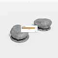Pair of Natural Looking Gray Rockery Stones With Outdoor Decorative Base