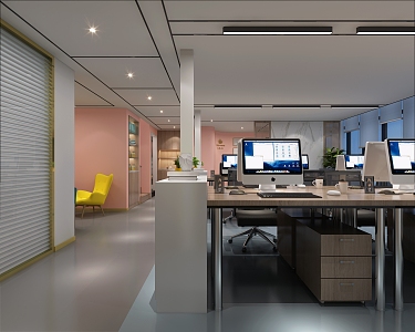 Public office area 3d model