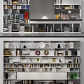 Modern bookcase bookcase book accessories 3d model