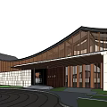 New Chinese Public Building Small Public Building Demonstration Area 3d model