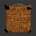 Modern Wooden Leisure Chair With Woven Seat And Natural Wood Grain