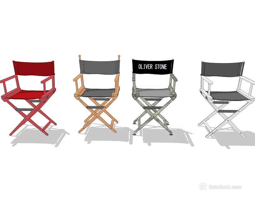 XTRA FINE Armchair Collection With Red Natural Wood Silver And White Designs 3d model 
