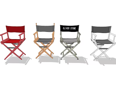 XTRA FINE Armchair Collection With Red Natural Wood Silver And White Designs 3d model