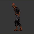 Detailed 3D Character Design With Red Helmet Vest Knee Pads Gray Pants And Red Boots