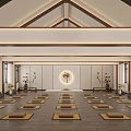 Zen Inspired Yoga Fitness Studio With Neatly Arranged Mats And Bright Interior