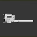 Modern White Furniture Lamp With Cylindrical Body And Rod Shaped Arm On Black Surface
