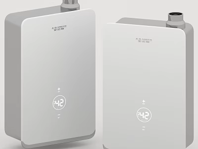 Two Modern White Household Appliances With Digital Temperature Display And Sleek Design 3d model