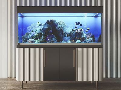 modern fish tank aquarium 3d model