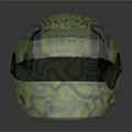 Racing Car Helmet in Neon Yellow With Black Patterns Featuring Monster KORDA OKX Logos