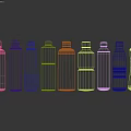 Display of Assorted Bottled Water with Various Brands and Different Packaging 3d model