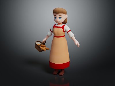 Modern Game Character Woman Maid Cartoon Character Cartoon Woman model