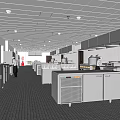 Modern Commercial Kitchen Interior With Stainless Steel Worktables Equipment And Spacious Layout