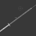 Samurai Sword With Blue Handle And Dark Blue Scabbard Gold Accents