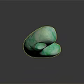 Unique Green Marbled Jade Crescent Shaped Jewelry Pendant With Natural Texture
