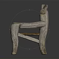 Natural Rustic Wooden Lounge Chair With Unique Handcrafted Design And Brown Seat