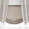 Elegant White Curtains With Sheer Layers And Decorative Valance For Window