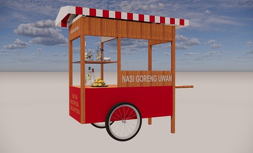 American-style mobile dining car food stall 3d model