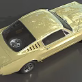 Classic Golden Sports Car With Vintage Design Sleek Body And Black Wheels