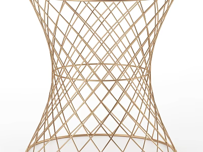 Elegant Modern Coffee Table With Gold Metal Mesh Geometric Structure Design 3d model