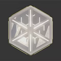 Hexagonal White Tent With Dome Top Black Gold Trim And Modern Reflective Design