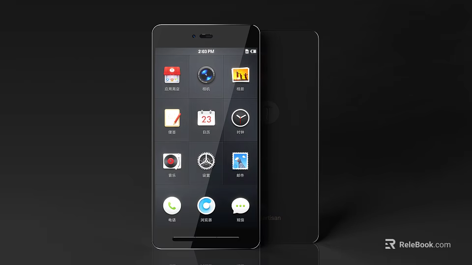 ZTE Smartphone with Illuminated Screen Displaying Various App Icons Modern Design and Clear Interface 3d model 