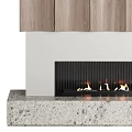 Silent wind fireplace background wall modeling 3d model