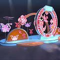 Decorative Circular Photo Spot With Butterflies Flowers And Paper Cut Design