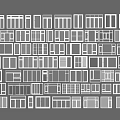 Various Styles of Windows and Doors on Gray Background Design Collection