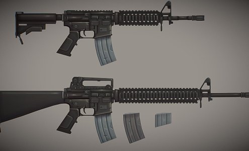 M4A1 and M16A4 rifles 3d model