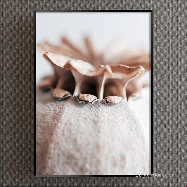 Modern Botanical Art Painting With Intricate Plant Details For Home Wall Decor 3d model 
