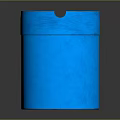 Shiny Blue Cylindrical Container With Smooth Surface And Top Notches Design