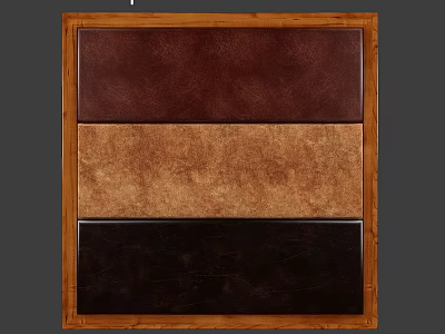 Decorative Wall Panel With Wooden Frame And Multi Colored Leather Sections 3d model