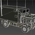 Military Style Functional Vehicle With Enclosed Cargo Container And Off Road Tires