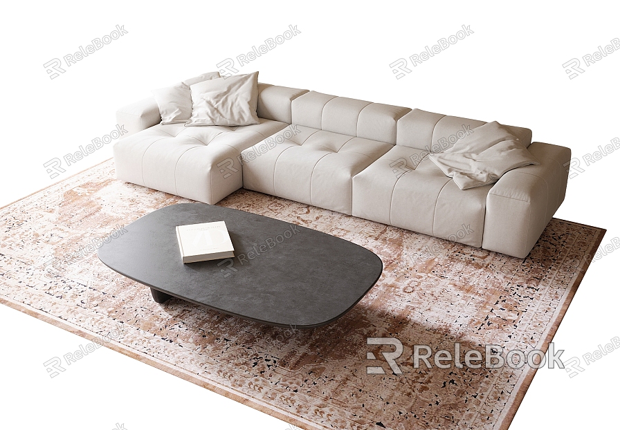 Modern Sofa Coffee Table Combination Coffee Table Multi-Person Sofa model