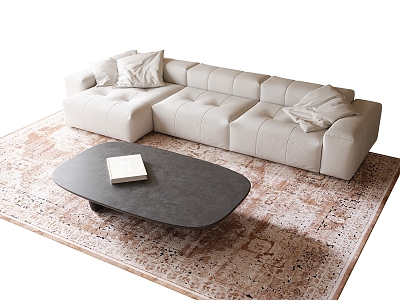 Modern Sofa Coffee Table Combination Coffee Table Multi-Person Sofa model