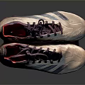 Stylish White Sports Shoes With Blue Stripes Purple Laces And Red Lining For Daily Wear