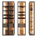 Modern Wine Cabinet Design with Glass Doors Interior Lighting and Wine Storage