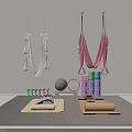 Public Yoga Fitness Facility With Hammocks Mats Dumbbells And Exercise Balls