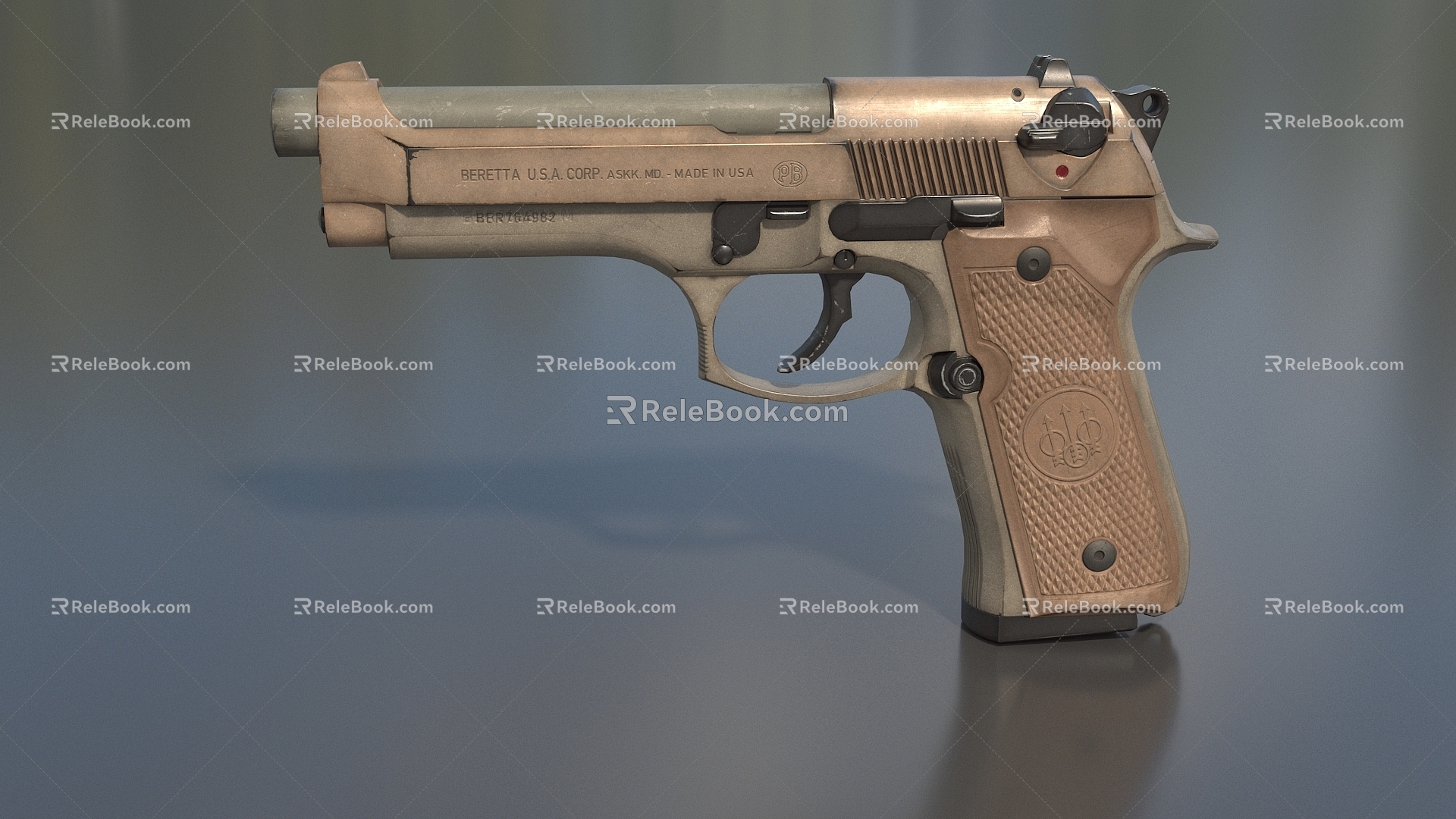 Pistol M9A3 Beretta semi-automatic pistol low face number low model simple model game sub-era film and television level super realistic high precision 3d model