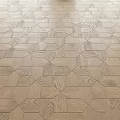 Wooden Floor Parquet Components With Hexagonal Pattern And Natural Grain Texture 3d model