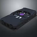 Black Computer Graphics Card With Central Cooling Fan And Sleek Design 3d model