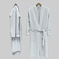 Various Style Bathrobes With Belted Quilted Trim And Matching Towels Slippers