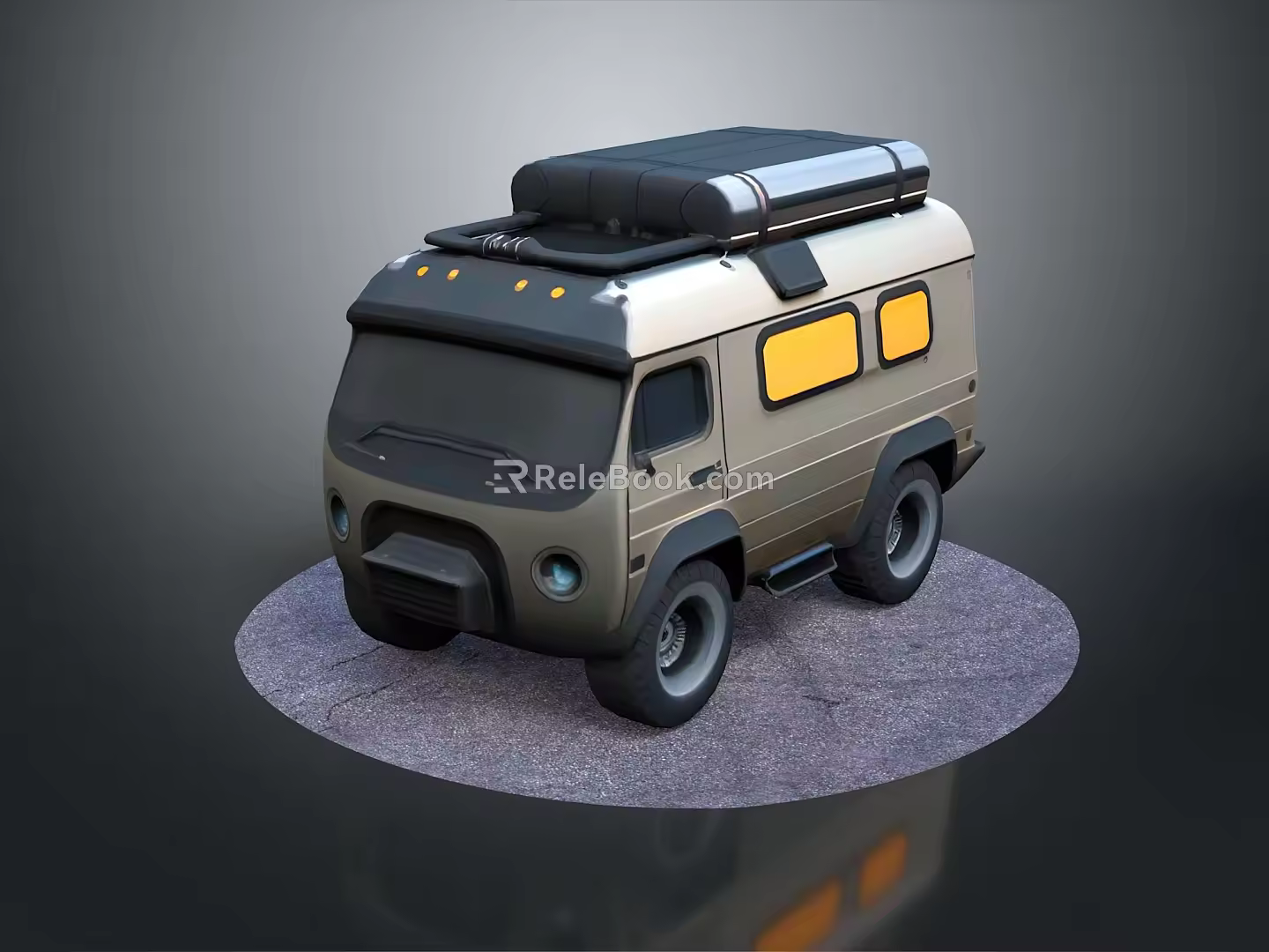 minibus minivan driverless bus school bus van box car 3d model