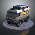 minibus minivan driverless bus school bus van box car 3d model
