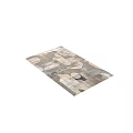 Square Area Rug With Abstract Geometric Patterns In Beige Gray Tones