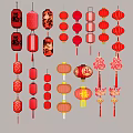 lantern red lantern decorative lantern 3d model