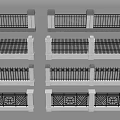 New Chinese Fence Railing 3d model